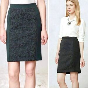 Anthropologie‎ Moulinette Soeurs Black Floral Straight Skirt- 2